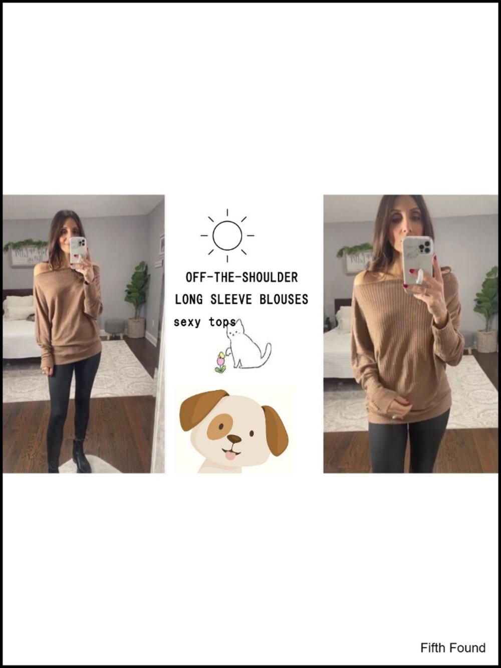 Lacozy Waffle Knit Off Shoulder Oversized Sweatshirt Tunic Top - Picture 6 of 6